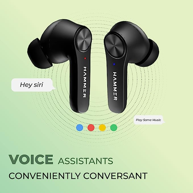HAMMER Airflow 2.0 Bluetooth Truly Wireless in Ear Earbuds with Mic (Midnight Black) HAMMER Airflow 2.0 Bluetooth Truly Wireless in Ear Earbuds with Mic (Midnight Black)